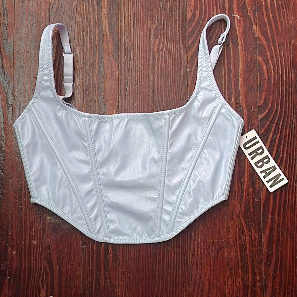 Urban Outfitters Out From Under Lovestruck Patent Corset Top M